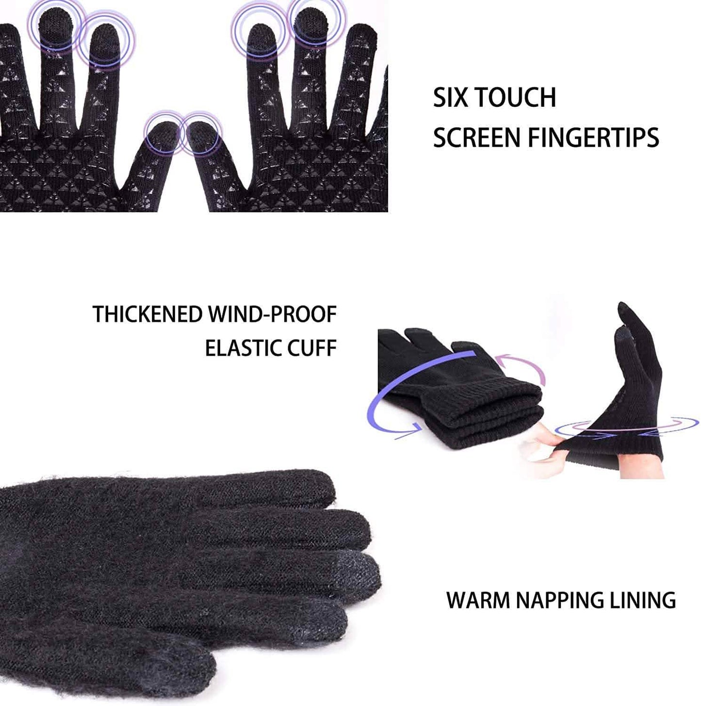 Unisex Knit 360¬∞ Whole Palm Touchscreen Antislip Gloves DailySale
