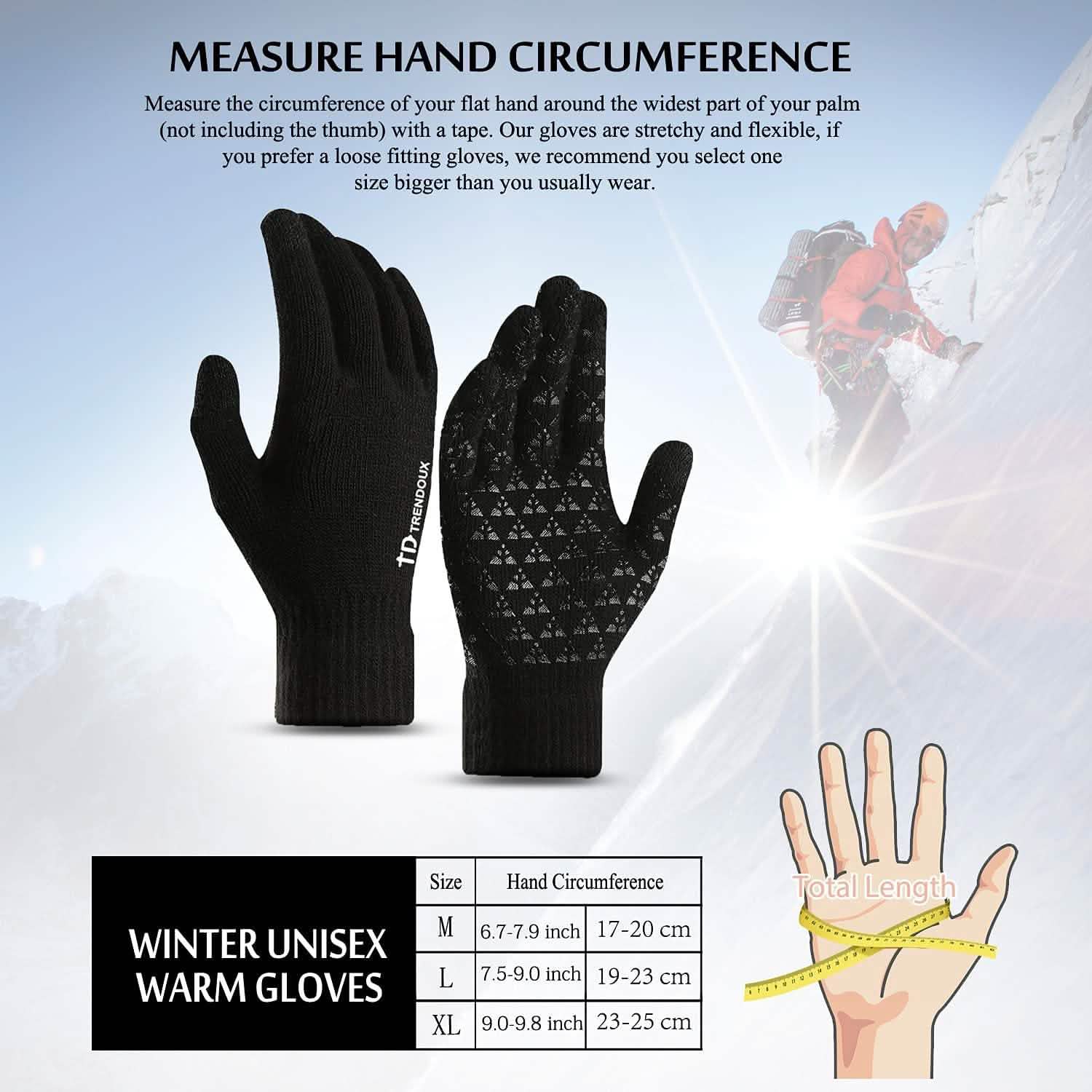 Unisex Knit 360¬∞ Whole Palm Touchscreen Antislip Gloves DailySale