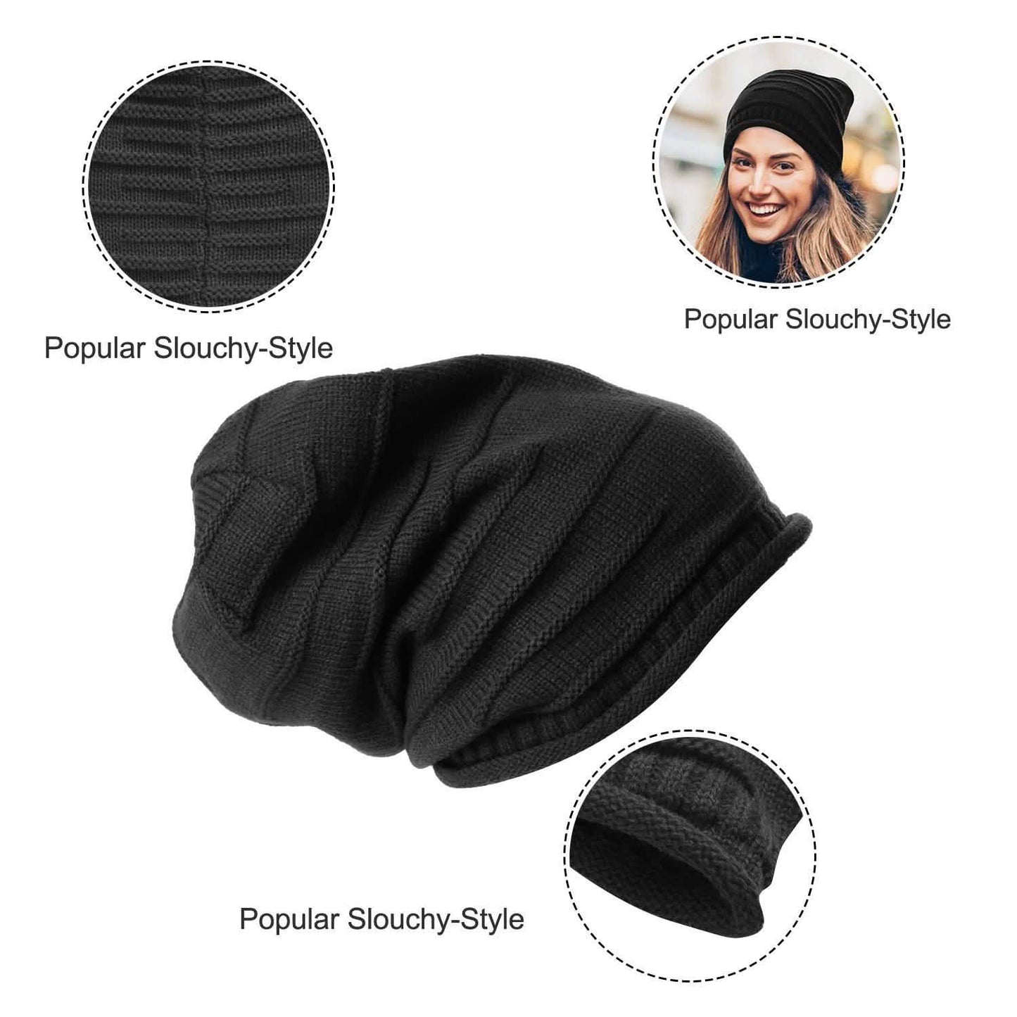 Unisex Knit Beanie Slouchy Baggy Hat DailySale