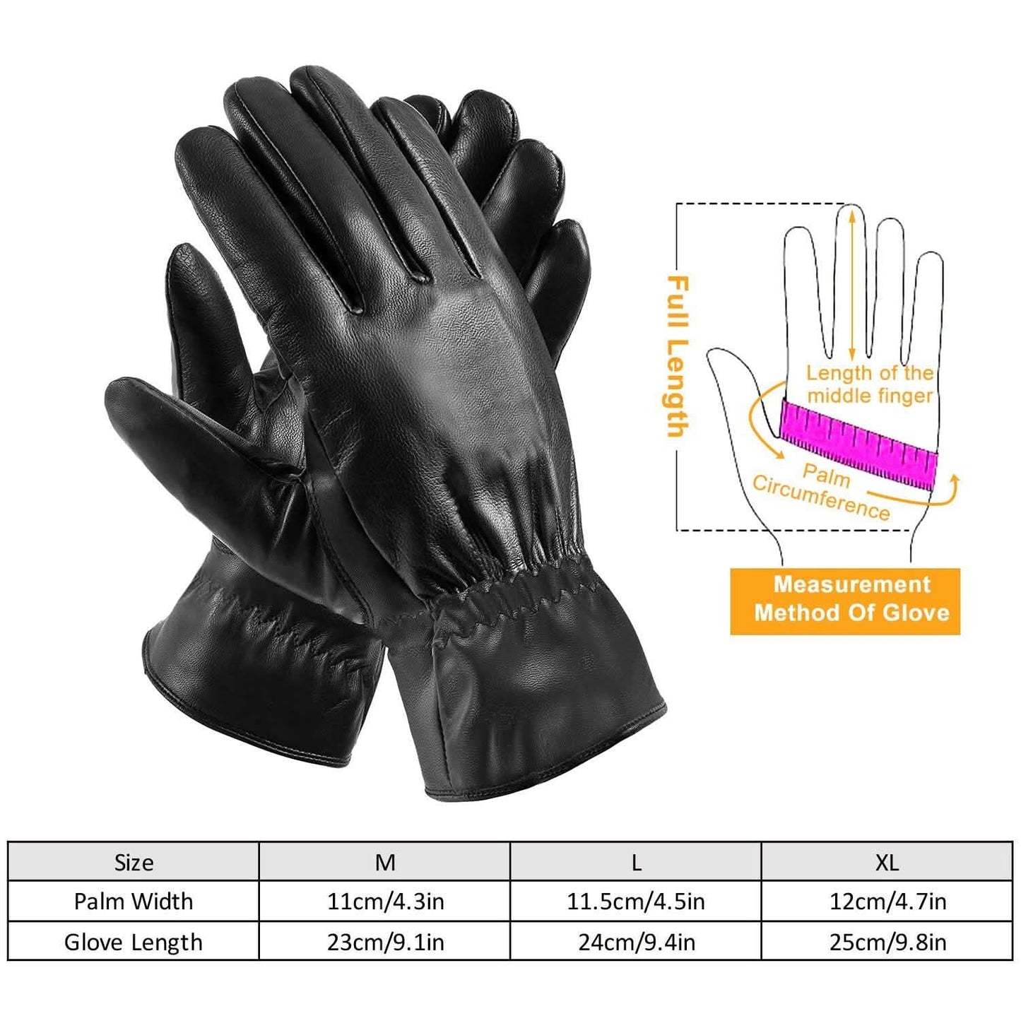 Unisex Leather Winter Warm Gloves DailySale
