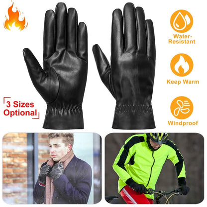 Unisex Leather Winter Warm Gloves DailySale