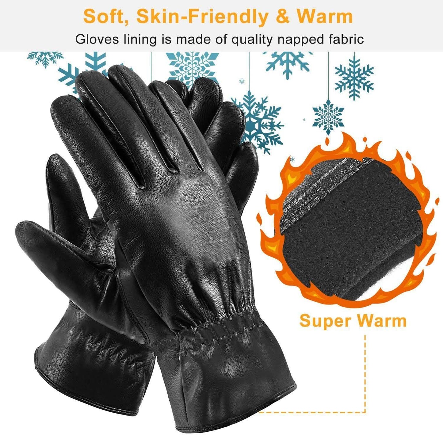 Unisex Leather Winter Warm Gloves DailySale