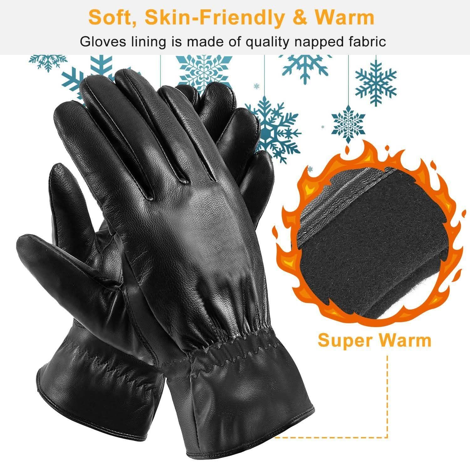 Unisex Leather Winter Warm Gloves DailySale