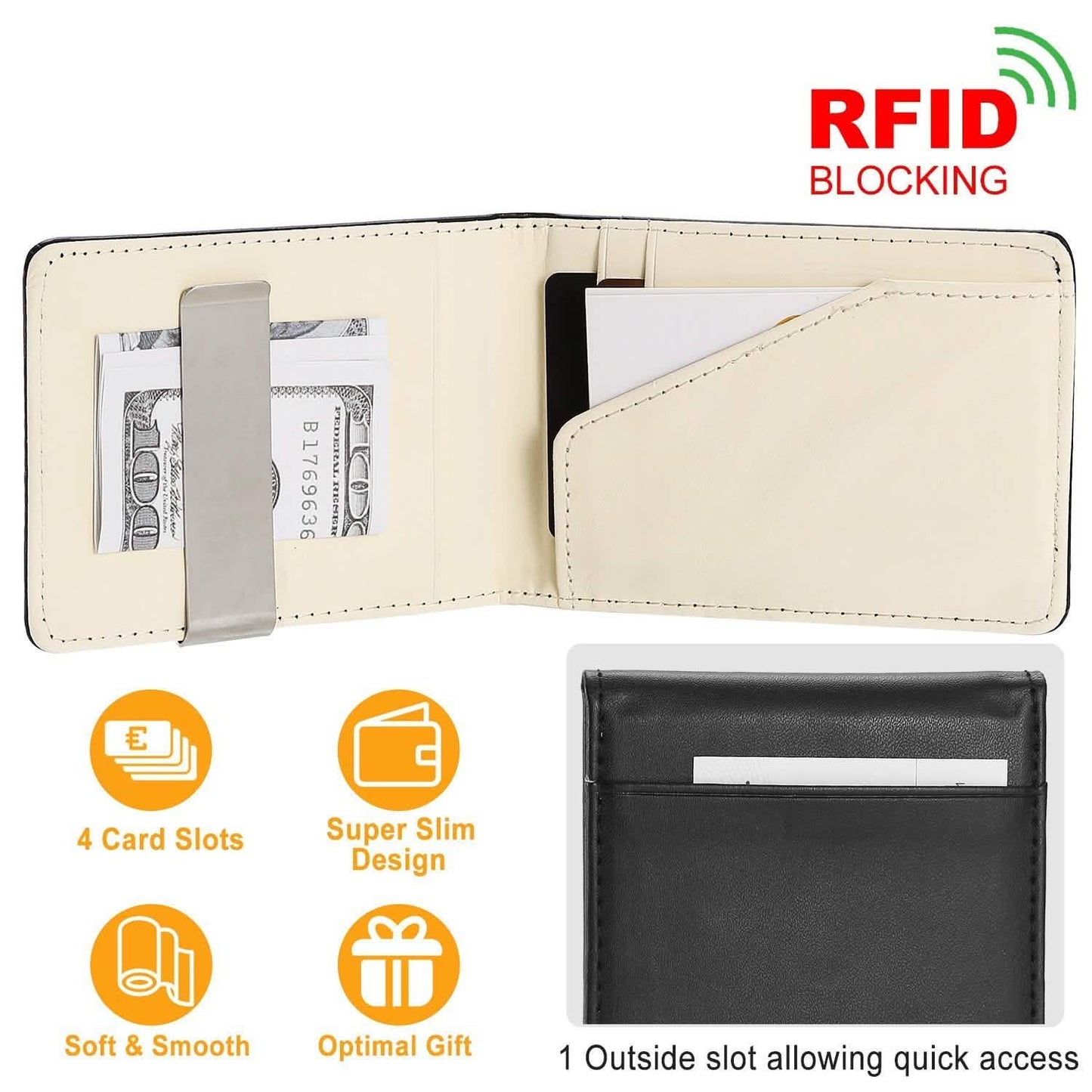 Unisex PU Leather Wallet RFID Blocking DailySale