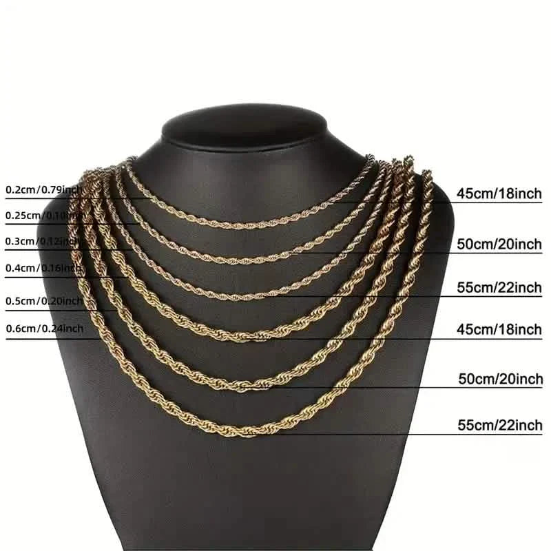 European Classic Twist Necklace Rope Chain DailySale