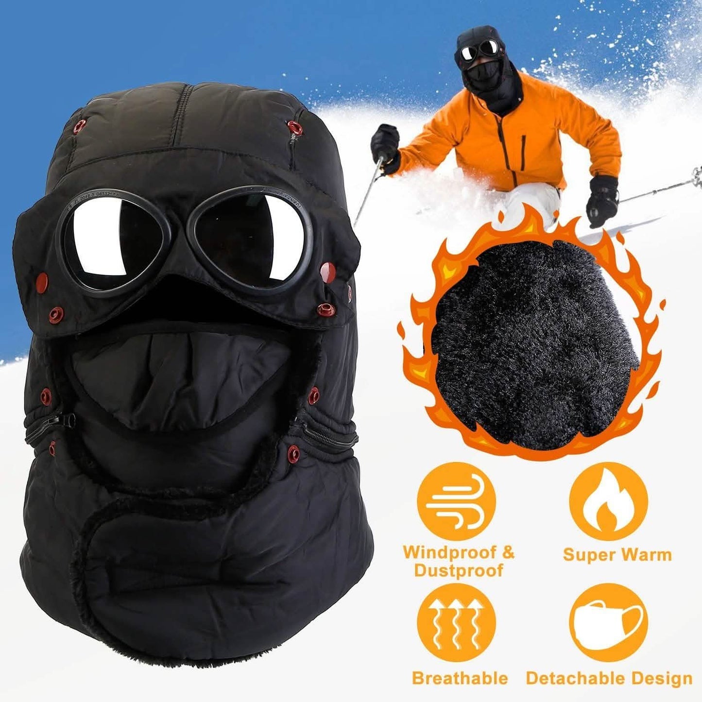 Unisex Thermal Winter Goggles Hat DailySale