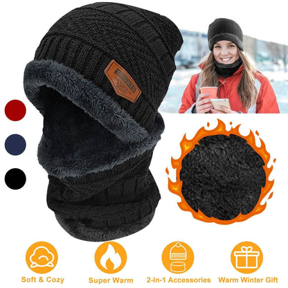 Unisex Winter Beanie Hat Scarf Set DailySale