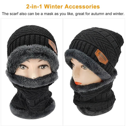 Unisex Winter Beanie Hat Scarf Set DailySale