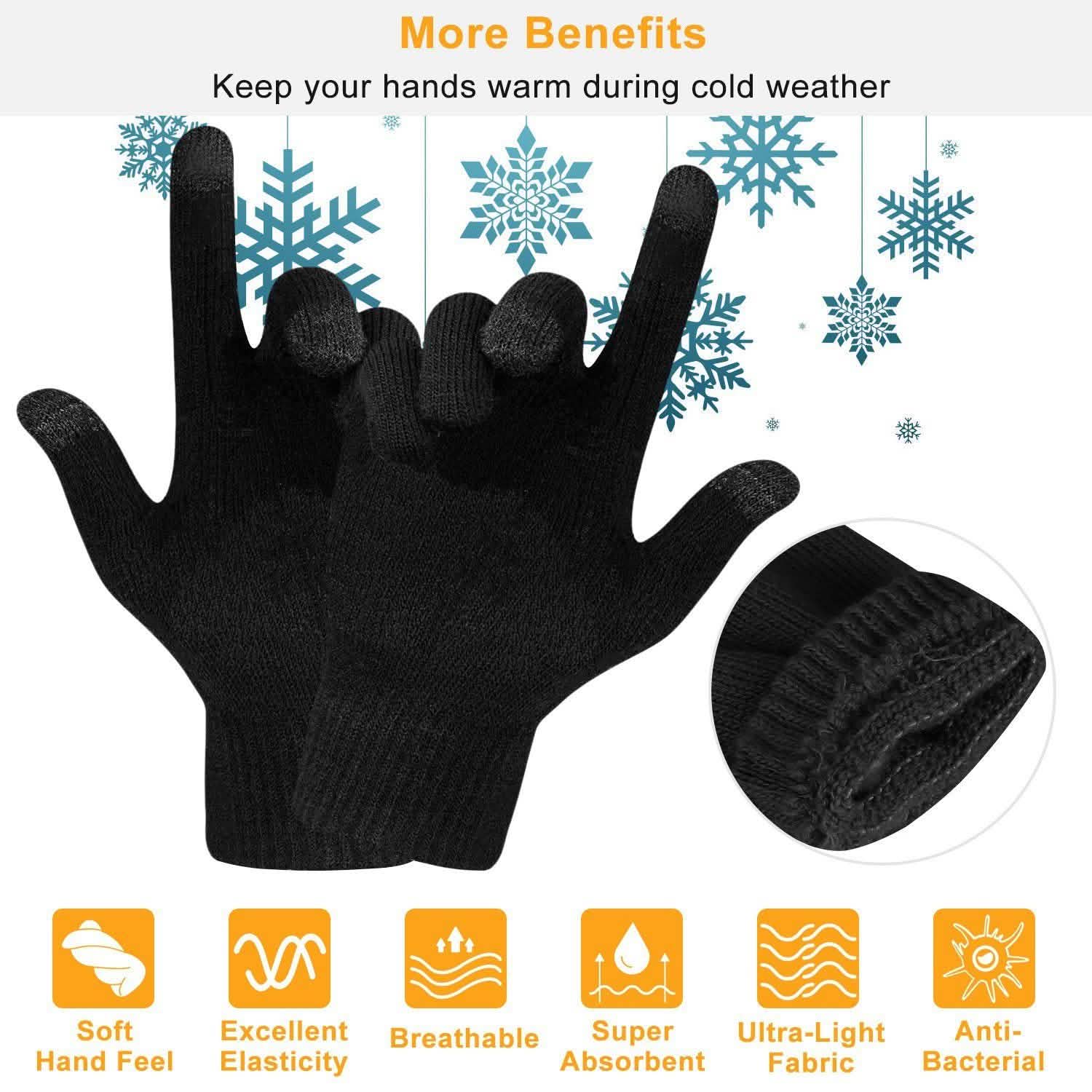 Unisex Winter Knit Gloves Touchscreen DailySale
