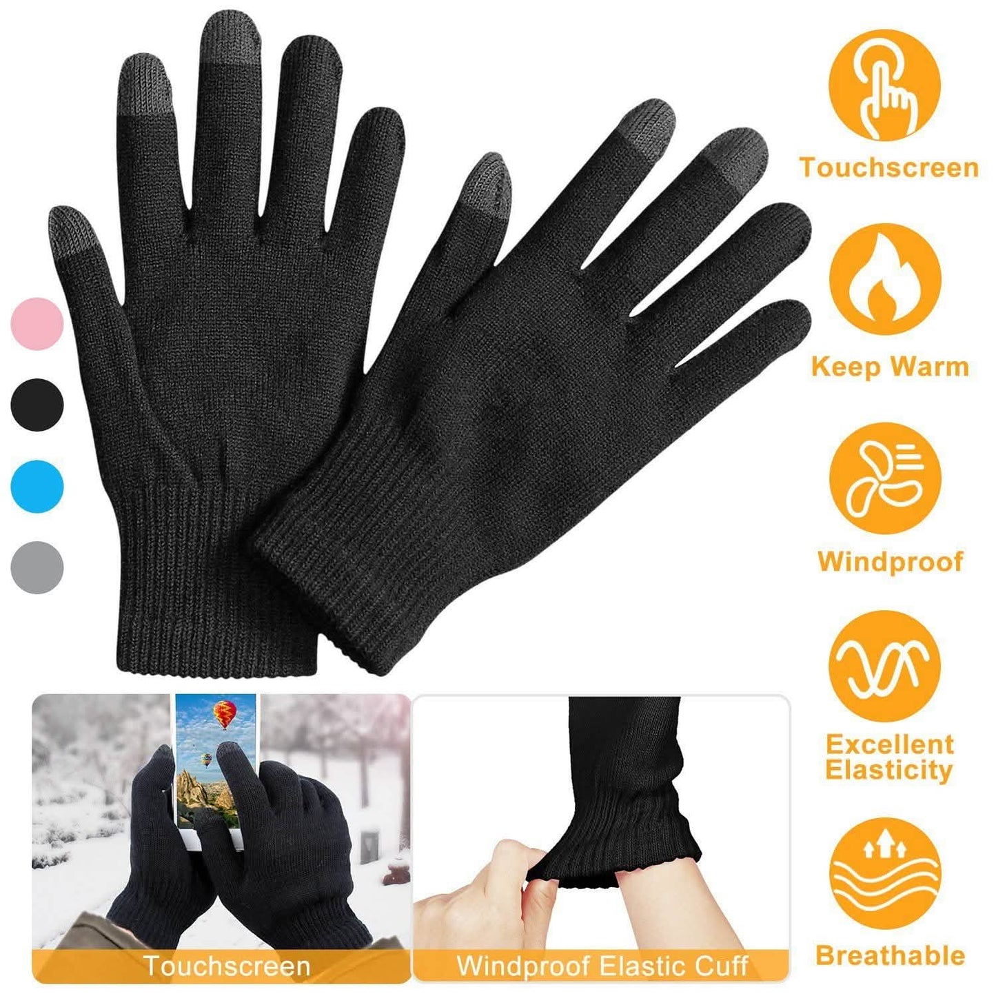 Unisex Winter Knit Gloves Touchscreen DailySale