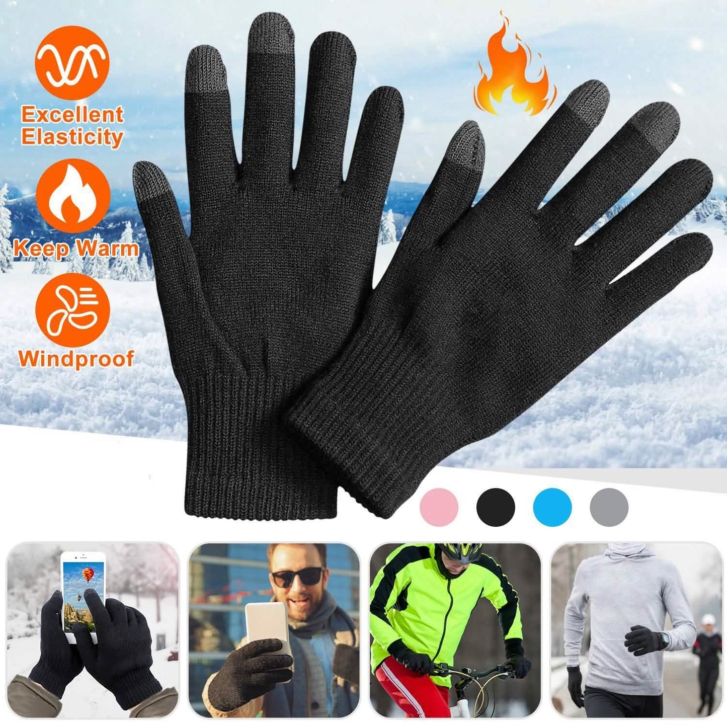 Unisex Winter Knit Gloves Touchscreen DailySale