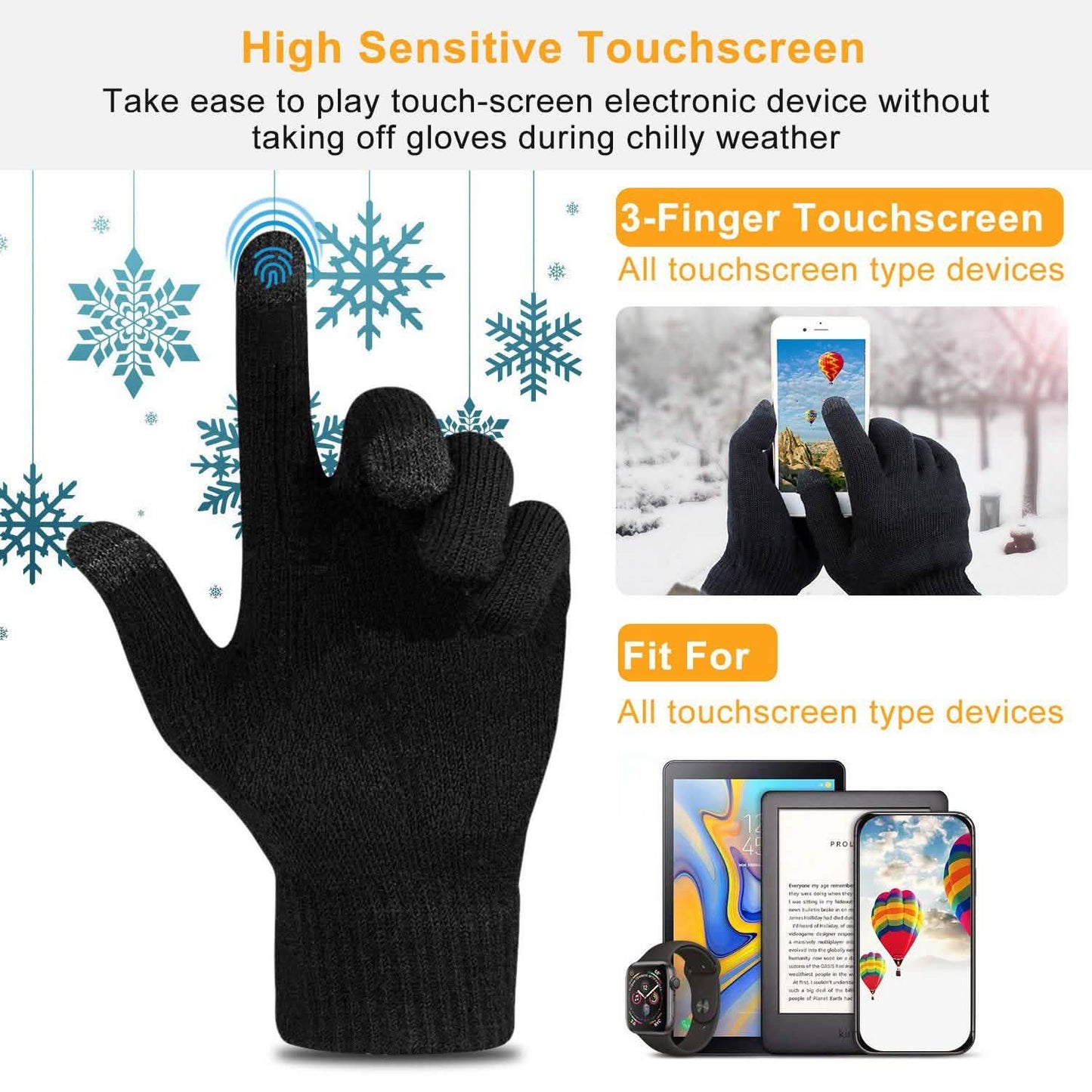 Unisex Winter Knit Gloves Touchscreen DailySale