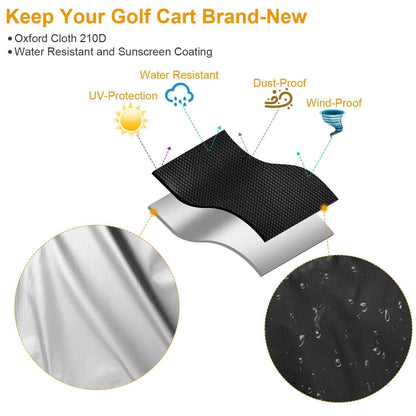 Universal 4 Passenger Golf Cart Cover 210D DailySale