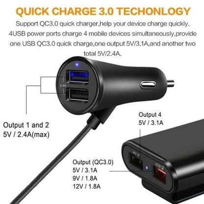 Universal 4 Ports USB Car Charger DailySale