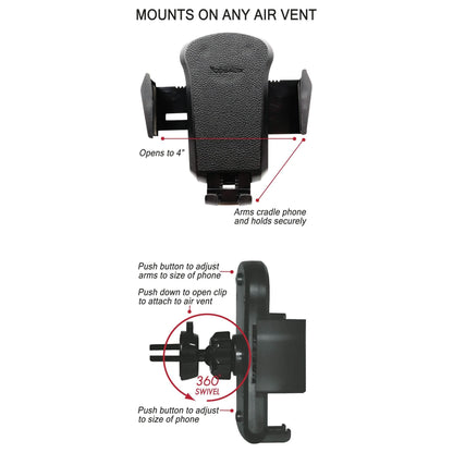 Universal Cradle Airvent Mount with Leather Accent DailySale