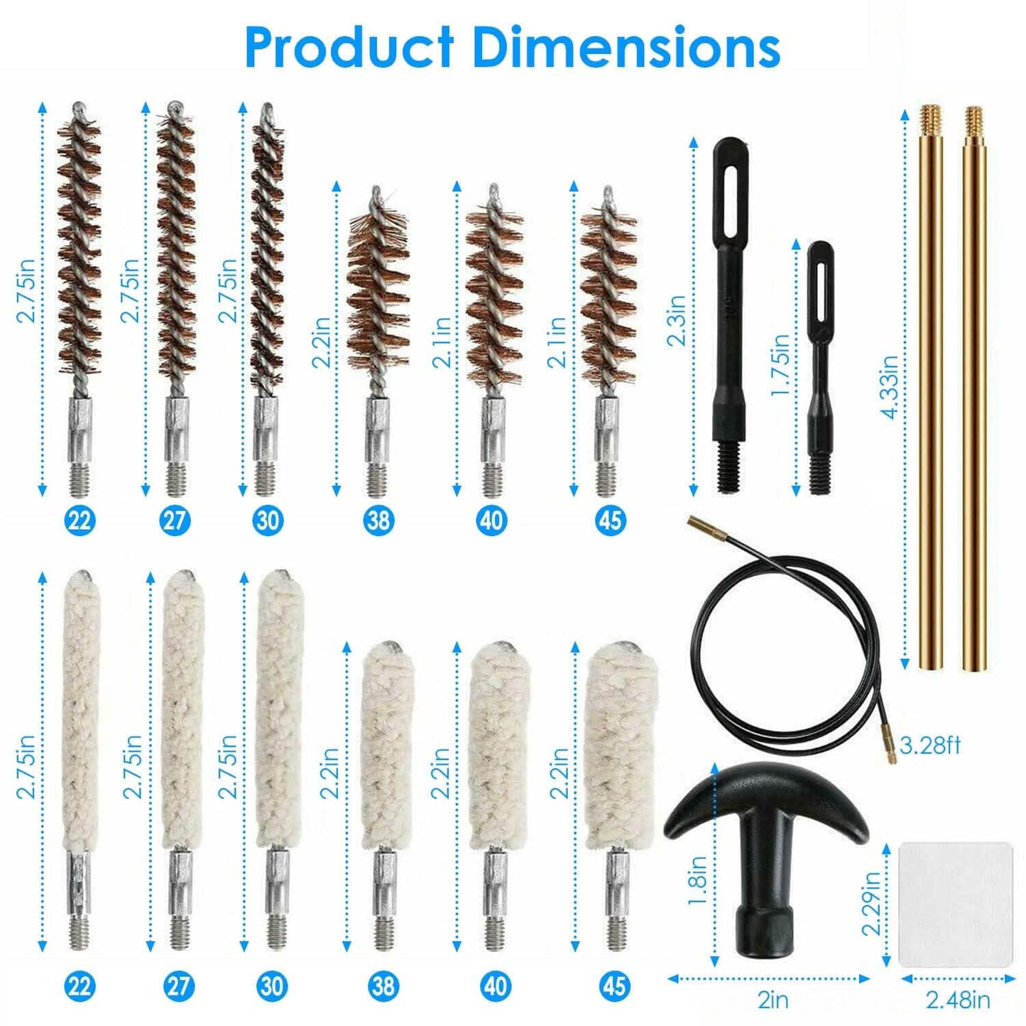 Universal Gun Cleaning Kit with 39.3" Flex Cable Brass Rod DailySale