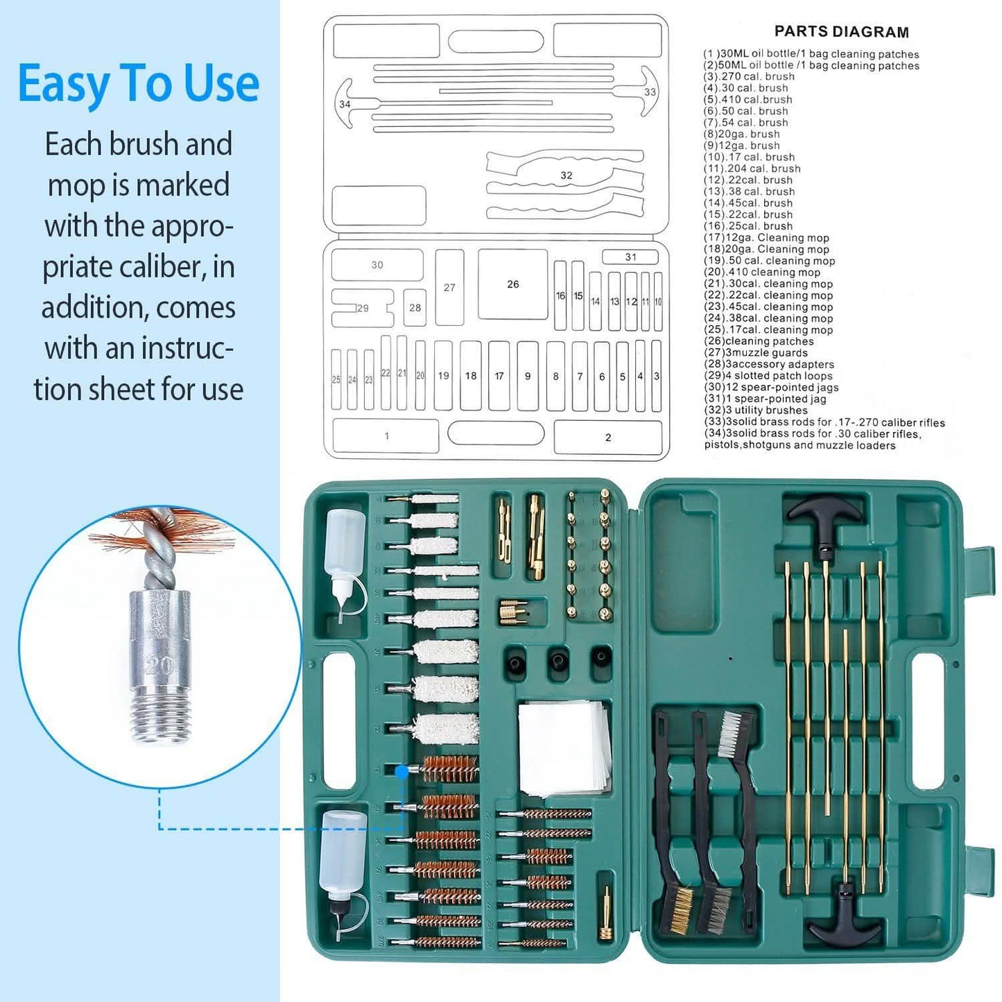 Universal Gun Cleaning Kit with Carrying Case DailySale