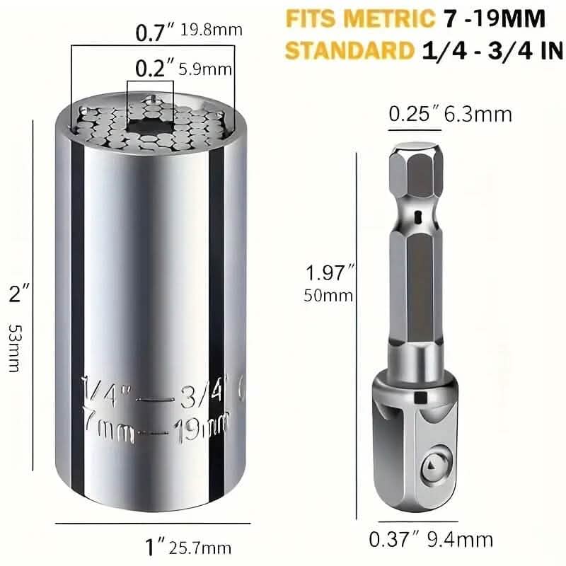 Universal Torque Wrench 7-19mm Hexagonal Multi-functional Universal Socket DailySale