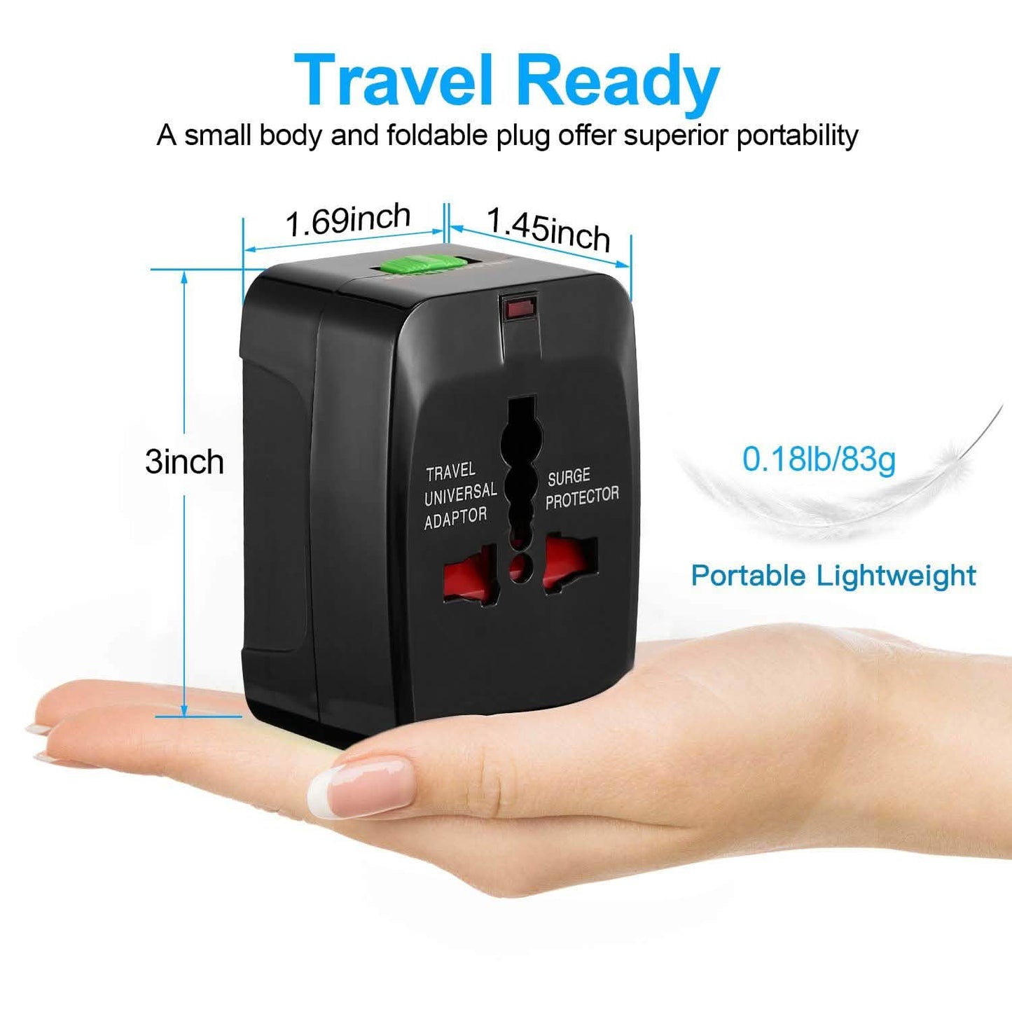 Universal Travel Adapter with 4 Interchangeable Plugs DailySale