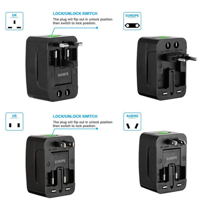 Universal Travel Adapter with 4 Interchangeable Plugs DailySale