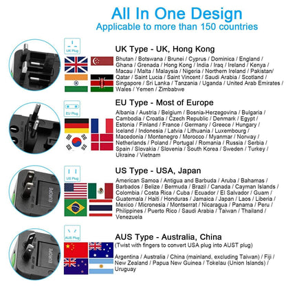 Universal Travel Adapter with 4 Interchangeable Plugs DailySale