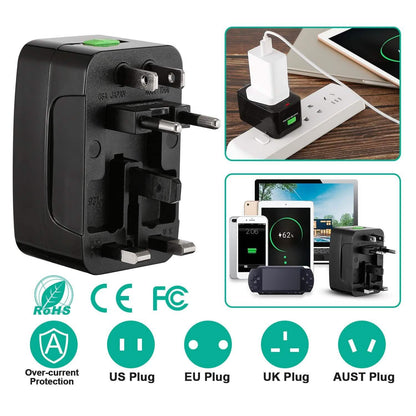 Universal Travel Adapter with 4 Interchangeable Plugs DailySale