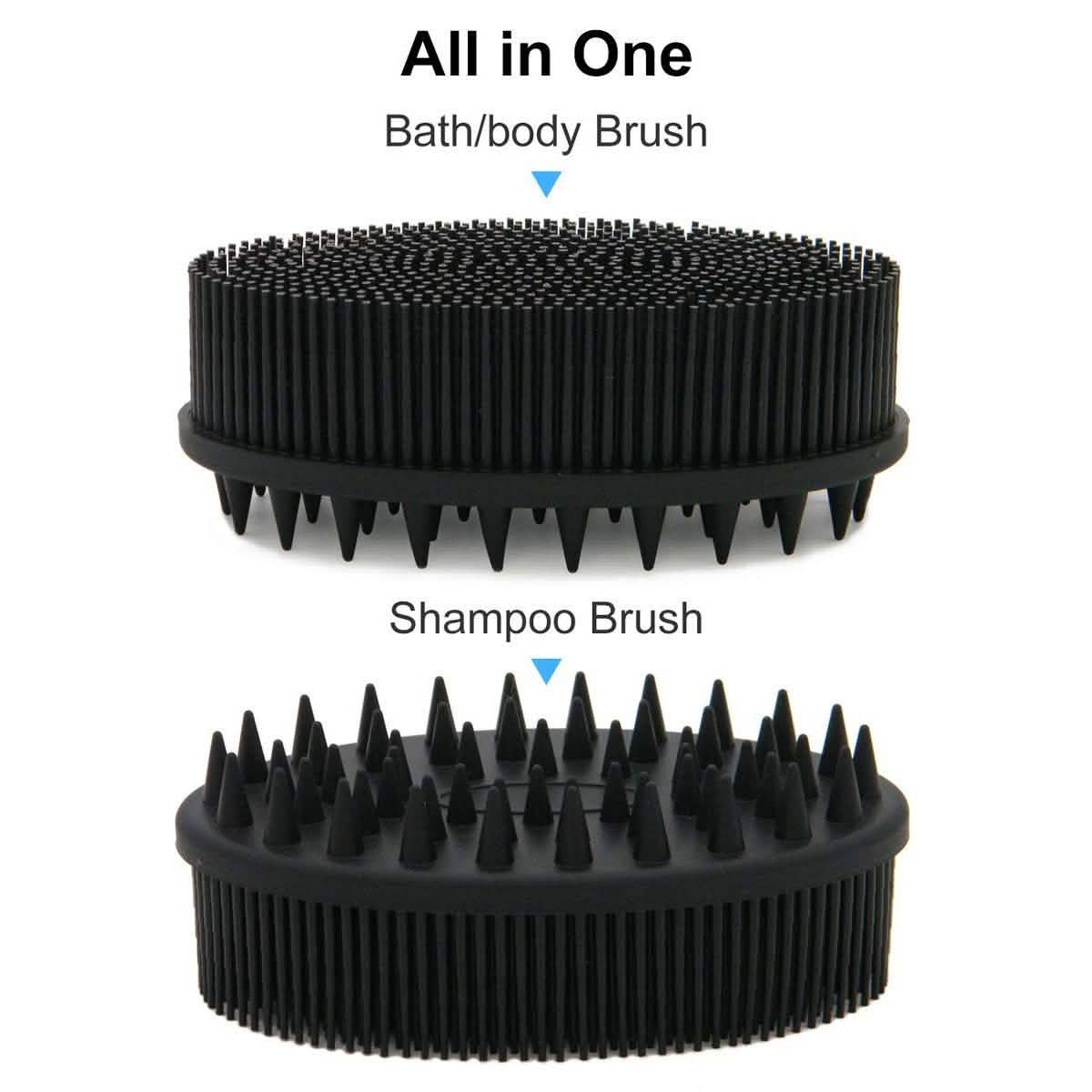 Upgrade Silicone Body Scrubber and Hair Shampoo Brush DailySale