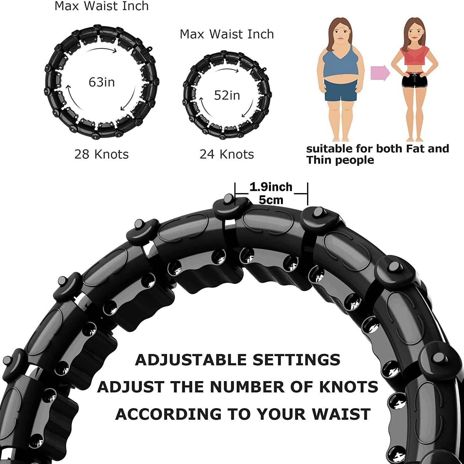 Upgraded Large Size Smart Weighted Exercise Hoola Hoops DailySale