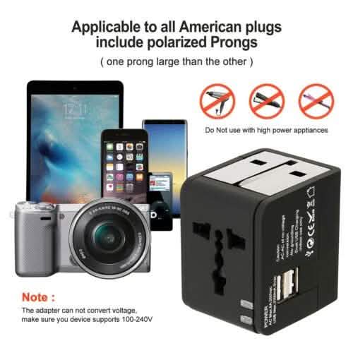 US EU UK AU Travel Universal Adapter USB Charger Type-C AC Wall Plug Converter DailySale