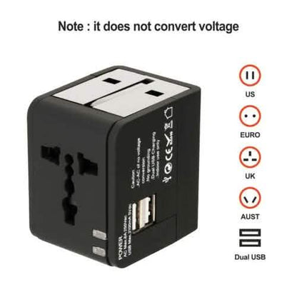 US EU UK AU Travel Universal Adapter USB Charger Type-C AC Wall Plug Converter DailySale