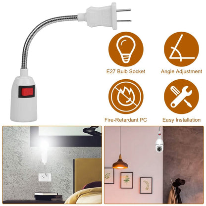 US Plug Extension Light Socket with On/Off Switch DailySale