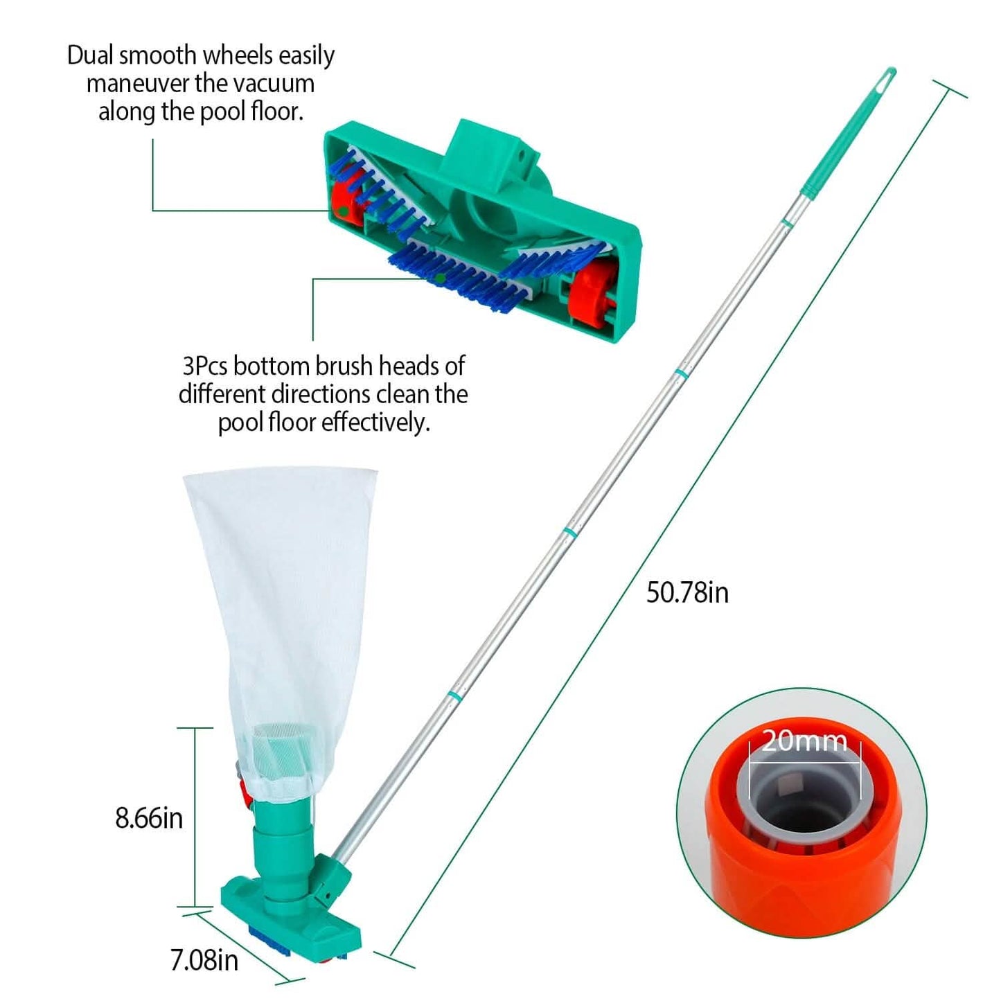 US Swimming Pool Vacuum Head Brush DailySale