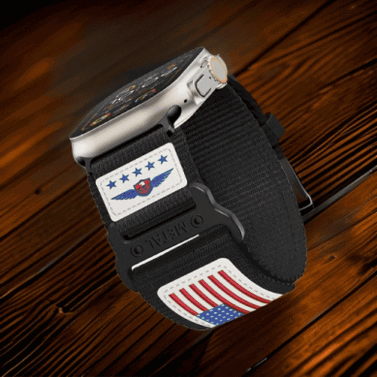 Police Military Fireman Velcro USA FLAG Strap for Apple Watch - Wristwatchstraps.co