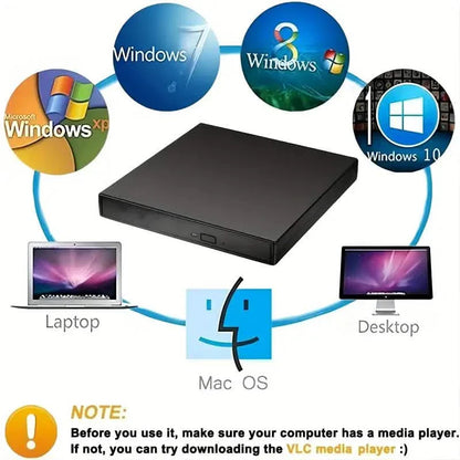 USB 2.0 Slim Protable External CD-RW Drive DVD-RW Burner Writer Player DailySale