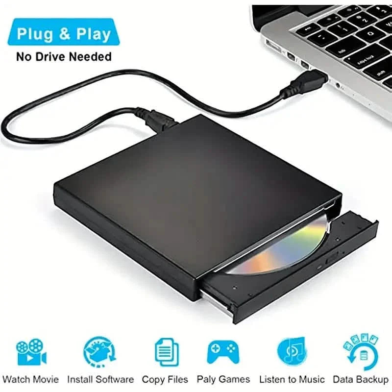 USB 2.0 Slim Protable External CD-RW Drive DVD-RW Burner Writer Player DailySale