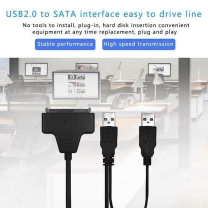 USB 2.0 to SATA Converter Adapter Cable for 2.5/3.5 SATA HDD Hard Drive Disk DailySale