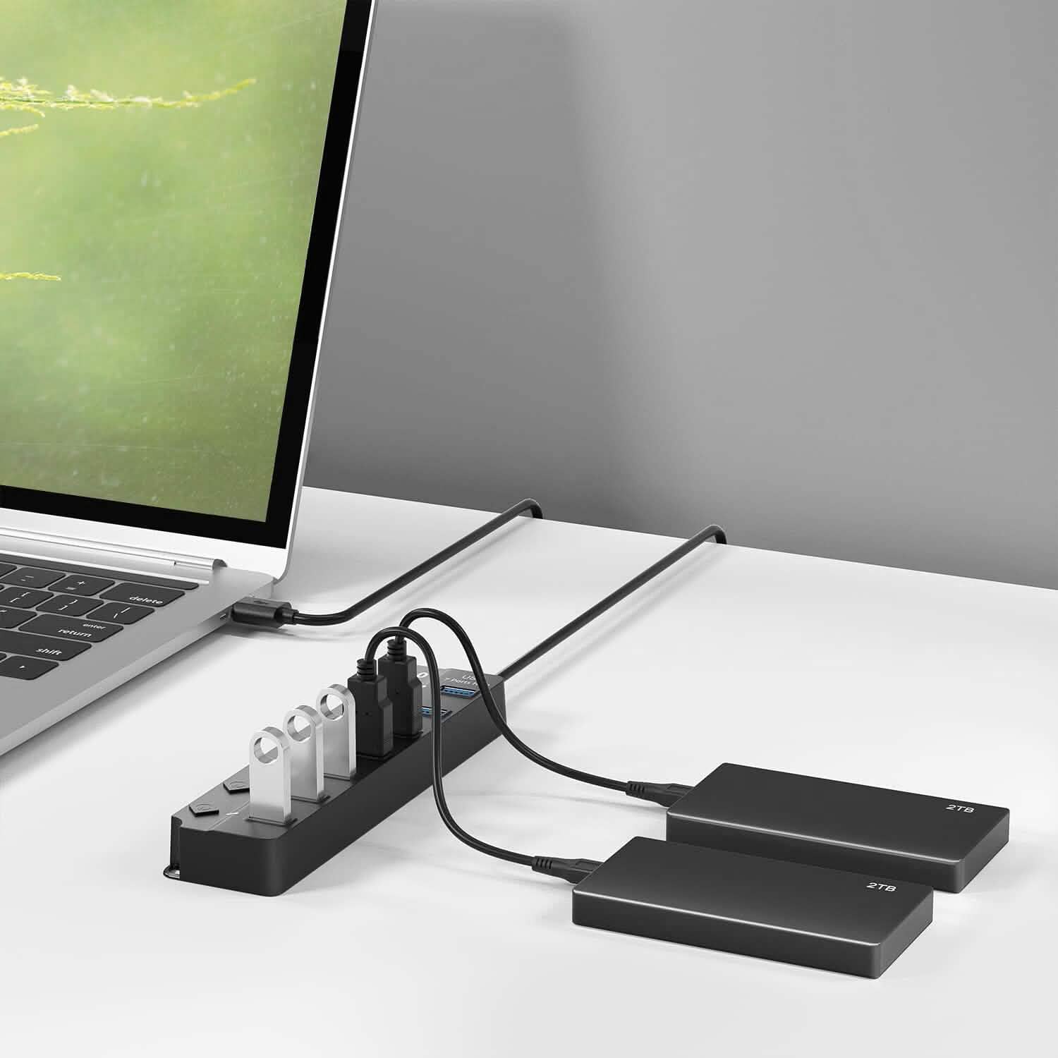 USB 3.0 HUB 7 Ports High Speed 5Gbps USB Splitter DailySale