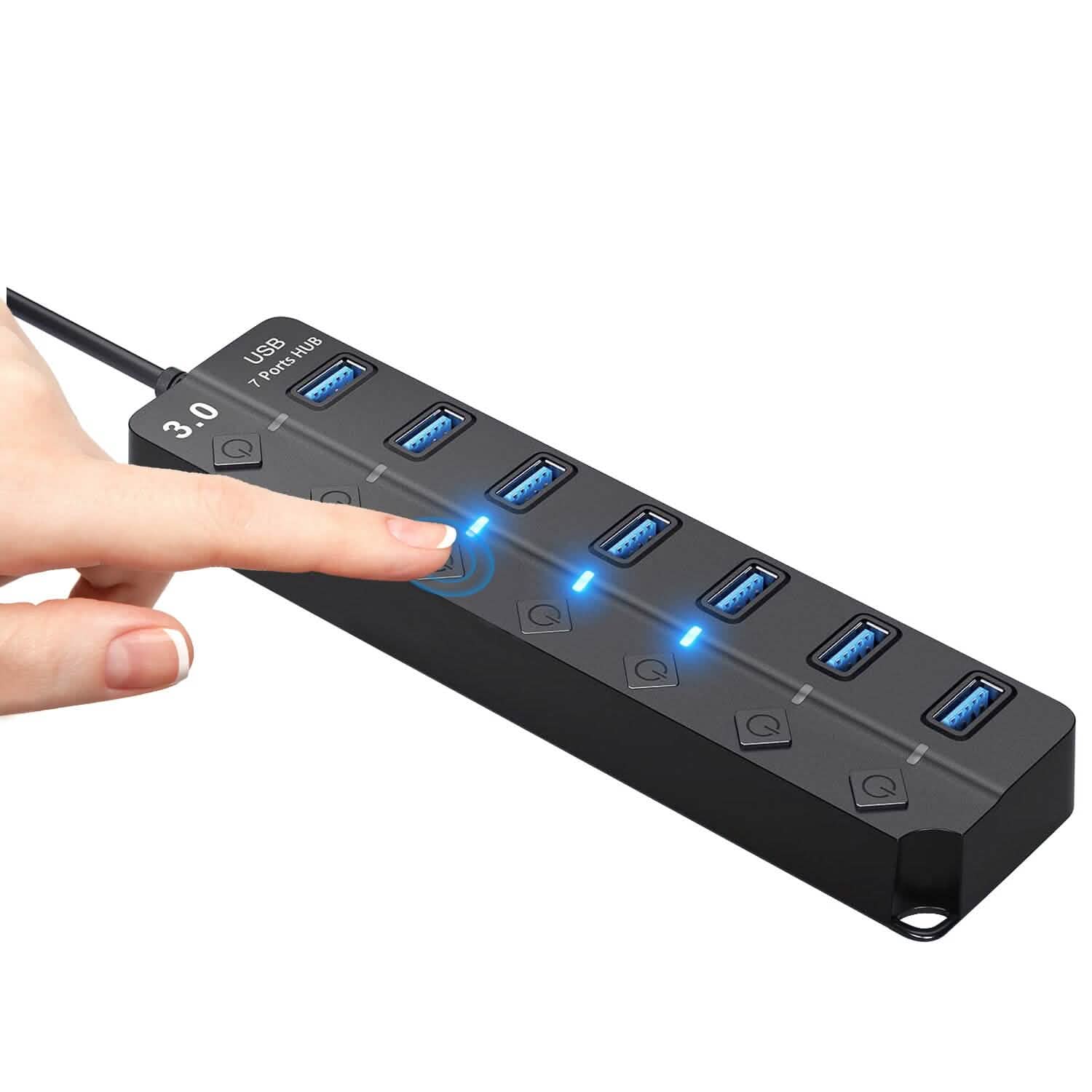 USB 3.0 HUB 7 Ports High Speed 5Gbps USB Splitter DailySale