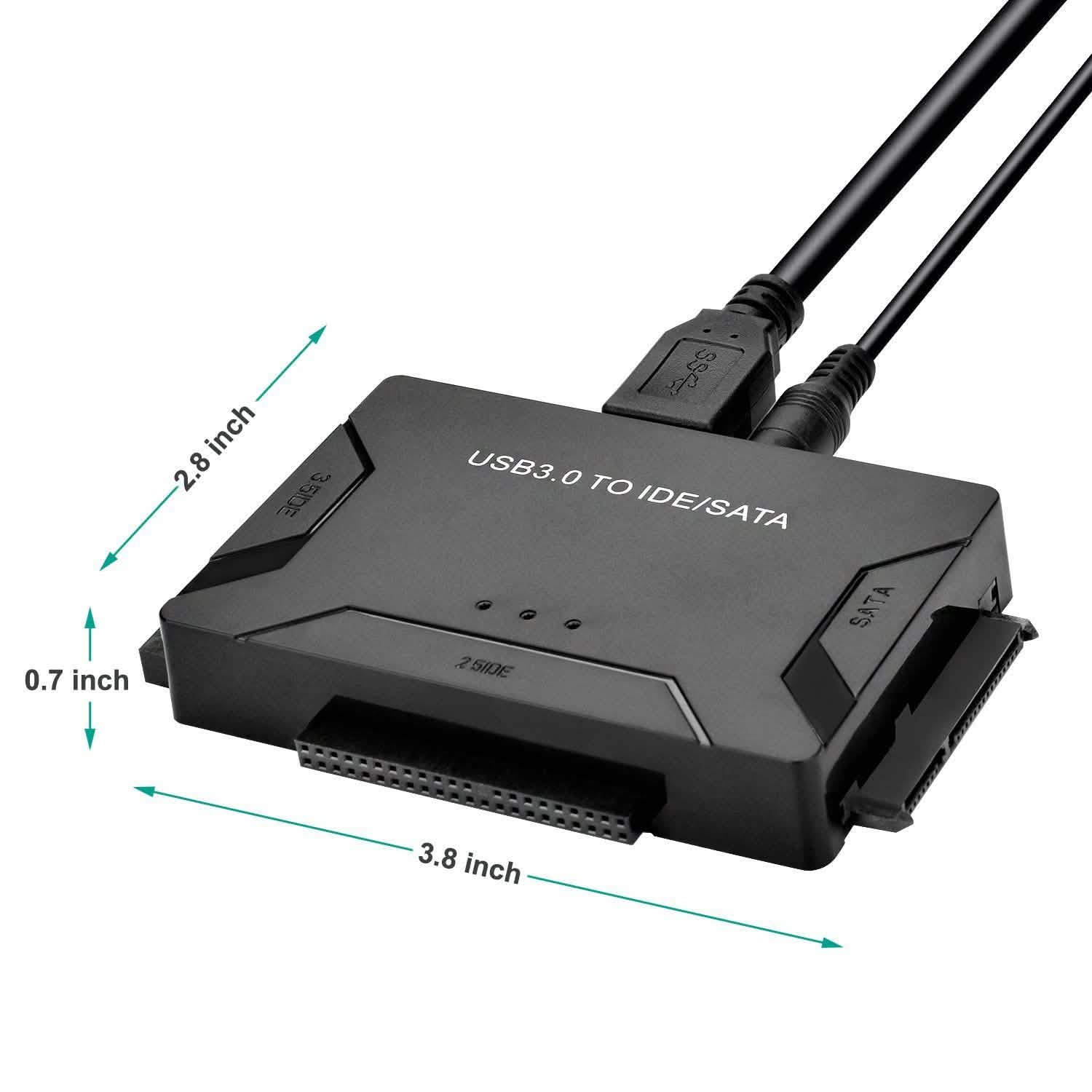 USB 3.0 to 2.5'' 3.5" IDE SATA Converter Adapter External Hard Drive Cable Kits DailySale