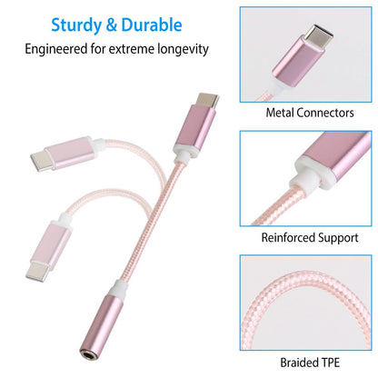 USB-C Type C Adapter Port to 3 .5mm Aux Audio Jack DailySale