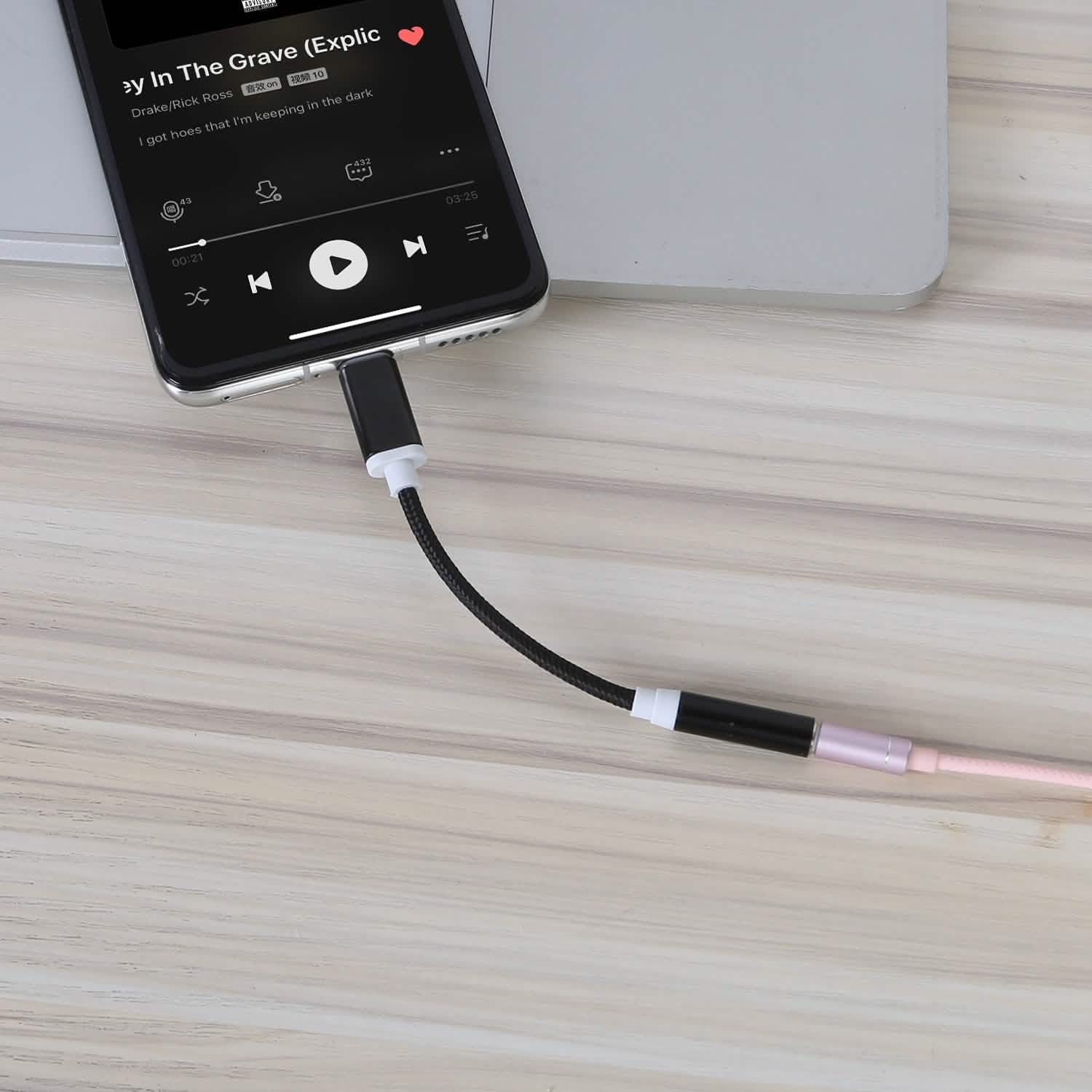 USB-C Type C Adapter Port to 3 .5mm Aux Audio Jack DailySale