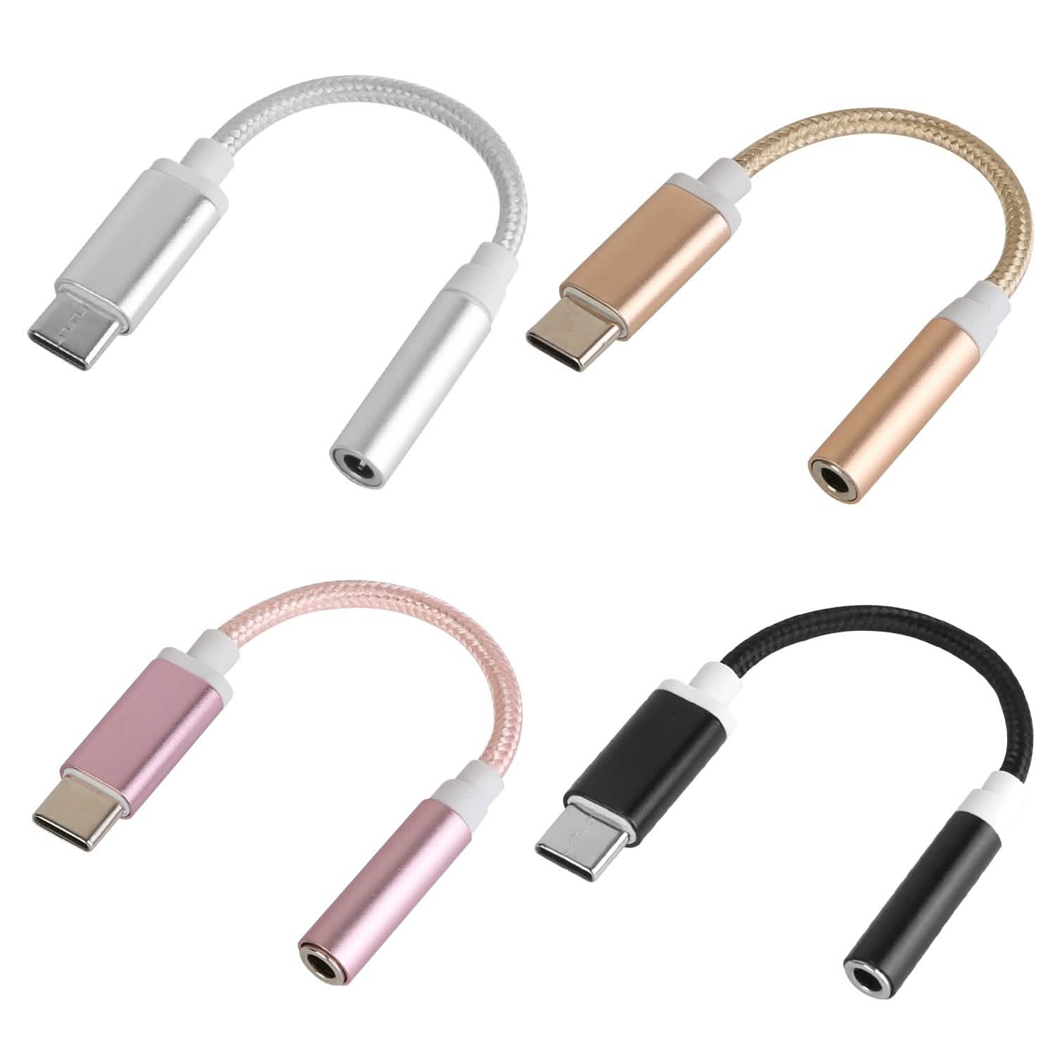 USB-C Type C Adapter Port to 3 .5mm Aux Audio Jack DailySale