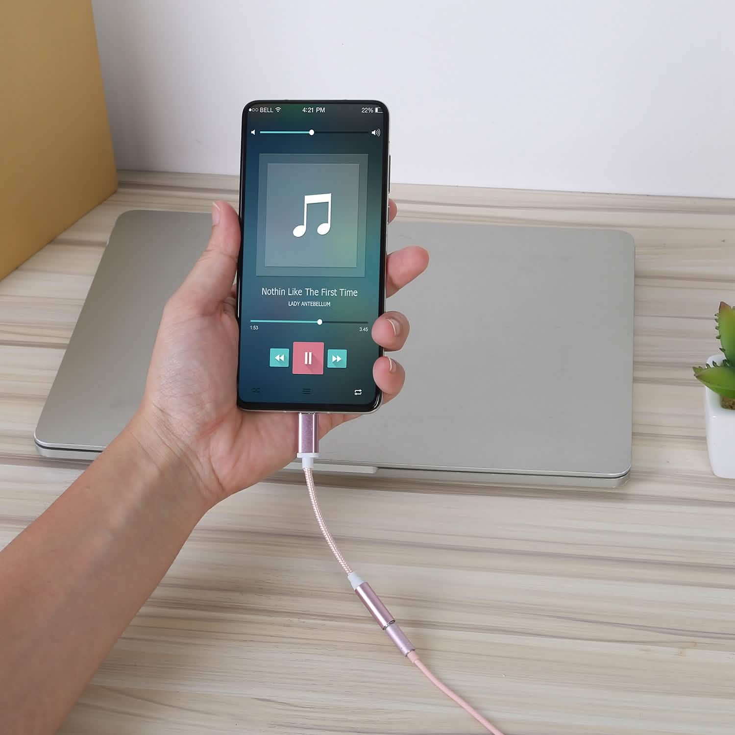 USB-C Type C Adapter Port to 3 .5mm Aux Audio Jack DailySale