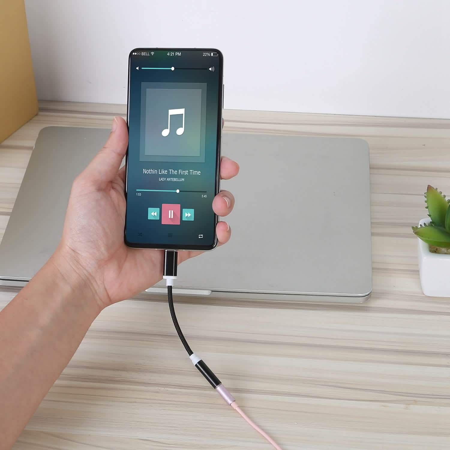 USB-C Type C Adapter Port to 3 .5mm Aux Audio Jack DailySale