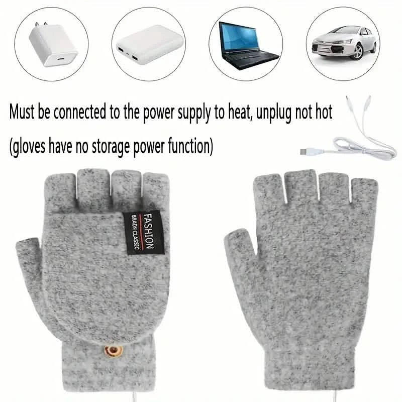 USB Electric Heating Adjustable Temperature Gloves DailySale