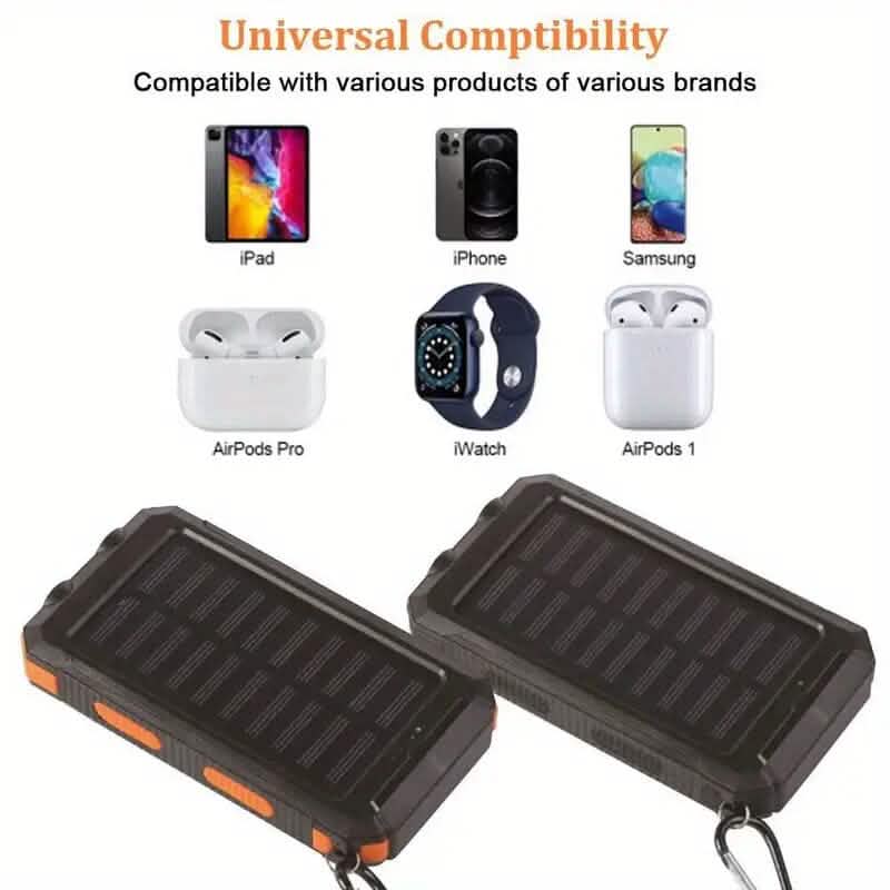 USB Portable Charger 10000mAh Solar Power Bank for Cell Phone and Laptops DailySale