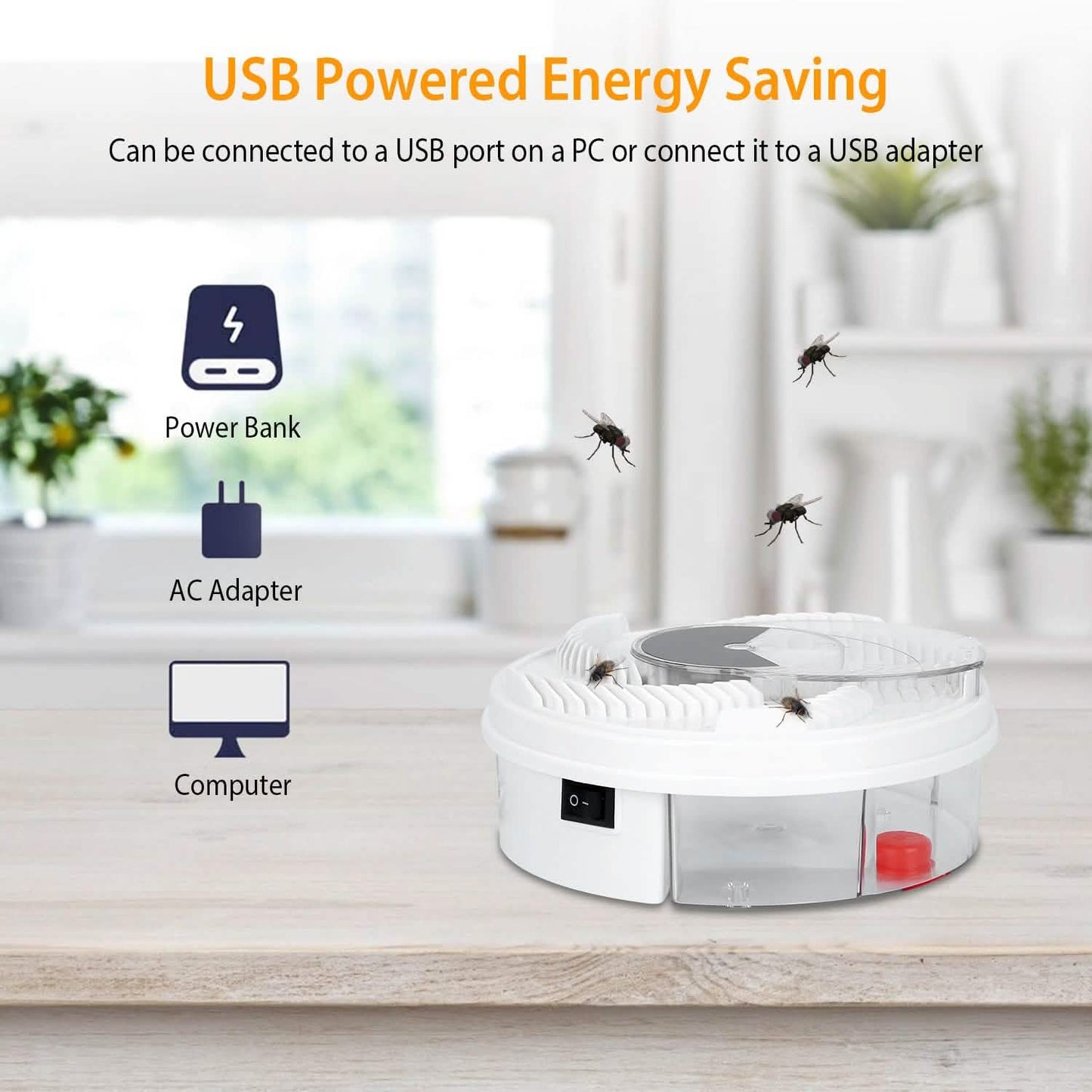 USB powered Electric Fly Trap Automatic Flycatcher DailySale