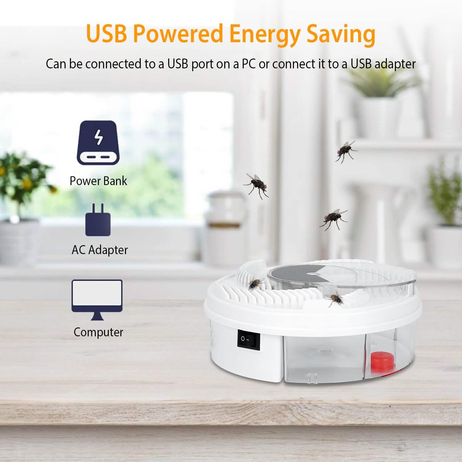 USB powered Electric Fly Trap Automatic Flycatcher DailySale