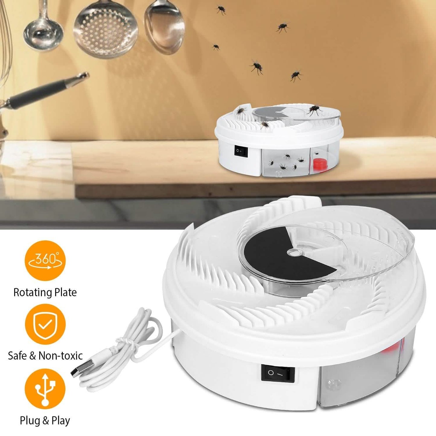 USB powered Electric Fly Trap Automatic Flycatcher DailySale