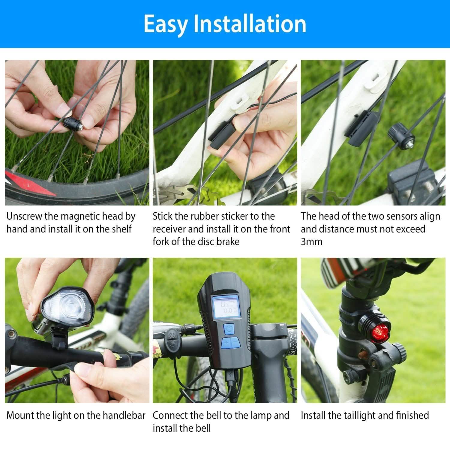 USB Rechargeable Bike Light Set with Speedometer and Odometer DailySale